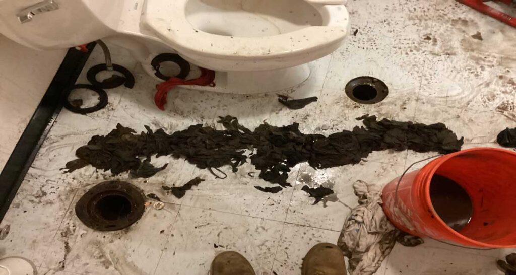 a clogged drain